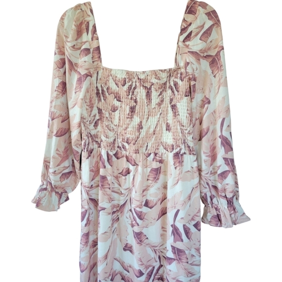 House of Harlow 1960 Sz M Tropical Floral Peasant Boho Midi Dress - Picture 10 of 15